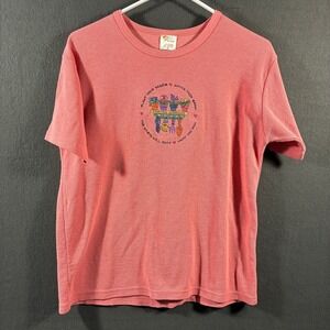 vtg women embroidered top medium pink cottagecore garden‎ fairy boho whimsical